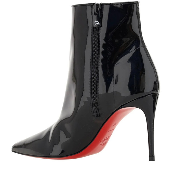 Christian Louboutin Sporty Kate Patent Leather Pointed Toe Boots Black 40 - Picture 4 of 9